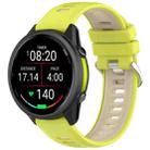 For Garmin Forerunner 970 Sports Steel Buckle Two Color Silicone Watch Band(Lime Green) - 1