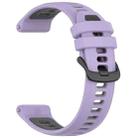 For Garmin Forerunner 970 Sports Steel Buckle Two Color Silicone Watch Band(Purple+Black) - 2