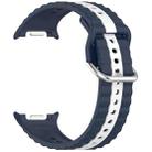 For Samsung Galaxy Watch 8 40mm / 44mm Vertical Two Color Silicone Watch Band(Midnight Blue White) - 2