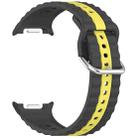 For Samsung Galaxy Watch 8 40mm / 44mm Vertical Two Color Silicone Watch Band(Gray Yellow) - 2