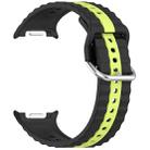 For Samsung Galaxy Watch 8 40mm / 44mm Vertical Two Color Silicone Watch Band(Black Lime) - 2