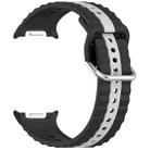 For Samsung Galaxy Watch 8 40mm / 44mm Vertical Two Color Silicone Watch Band(Black Gray) - 2