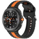 For Samsung Galaxy Watch 8 40mm / 44mm Vertical Two Color Silicone Watch Band(Black Orange) - 1