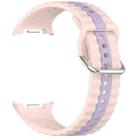 For Samsung Galaxy Watch 8 40mm / 44mm Vertical Two Color Silicone Watch Band(Pink Purple) - 2