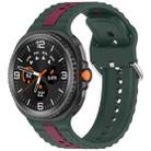 For Samsung Galaxy Watch 8 40mm / 44mm Vertical Two Color Silicone Watch Band(Dark Green Wine Red) - 1
