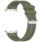 For Samsung Galaxy Watch 8 40mm / 44mm Hybrid Nylon Braid Silicone Watch Band(Spruce Green) - 2
