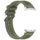 For Samsung Galaxy Watch 8 40mm / 44mm Hybrid Nylon Braid Silicone Watch Band(Spruce Green) - 3