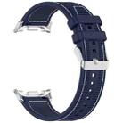 For Samsung Galaxy Watch 8 40mm / 44mm Hybrid Nylon Braid Silicone Watch Band(Midnight Blue) - 2