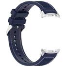 For Samsung Galaxy Watch 8 40mm / 44mm Hybrid Nylon Braid Silicone Watch Band(Midnight Blue) - 3