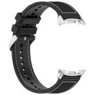For Samsung Galaxy Watch 8 40mm / 44mm Hybrid Nylon Braid Silicone Watch Band(Black) - 3