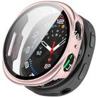 For Samsung Galaxy Watch 8 44mm Tempered Film Integrated PC Watch Case(Frosted Pink) - 1
