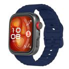 For Huawei Watch Fit 4 Pro / Fit 4 / Fit 3 Wave Texture Solid Color Silicone Watch Band(Midnight Blue) - 1