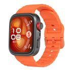 For Huawei Watch Fit 4 Pro / Fit 4 / Fit 3 Wave Texture Solid Color Silicone Watch Band(Orange) - 1