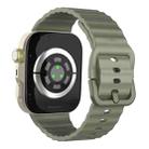 For Huawei Watch Fit 4 Pro / Fit 4 / Fit 3 Wave Texture Solid Color Silicone Watch Band(Army Green) - 2