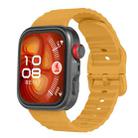 For Huawei Watch Fit 4 Pro / Fit 4 / Fit 3 Wave Texture Solid Color Silicone Watch Band(Yellow) - 1