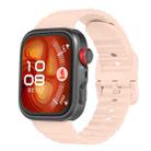 For Huawei Watch Fit 4 Pro / Fit 4 / Fit 3 Wave Texture Solid Color Silicone Watch Band(Pink) - 1