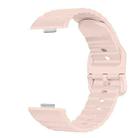 For Huawei Watch Fit 4 Pro / Fit 4 / Fit 3 Wave Texture Solid Color Silicone Watch Band(Pink) - 3