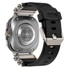 For Samsung Galaxy Watch Ultra 47mm Metal Watch Connector Silicone Watch Band(Titanium Black) - 3