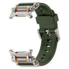 For Samsung Galaxy Watch Ultra 47mm Metal Watch Connector Silicone Watch Band(Titanium Green) - 2
