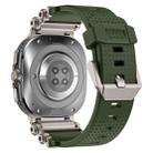For Samsung Galaxy Watch Ultra 47mm Metal Watch Connector Silicone Watch Band(Titanium Green) - 3
