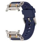 For Samsung Galaxy Watch Ultra 47mm Metal Watch Connector Silicone Watch Band(Titanium Blue) - 2