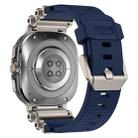 For Samsung Galaxy Watch Ultra 47mm Metal Watch Connector Silicone Watch Band(Titanium Blue) - 3