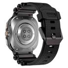 For Samsung Galaxy Watch Ultra 47mm Metal Watch Connector Silicone Watch Band(Black Black) - 3
