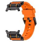 For Samsung Galaxy Watch Ultra 47mm Metal Watch Connector Silicone Watch Band(Black Orange) - 2