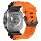 For Samsung Galaxy Watch Ultra 47mm Metal Watch Connector Silicone Watch Band(Black Orange) - 3