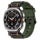 For Samsung Galaxy Watch Ultra 47mm Metal Watch Connector Silicone Watch Band(Black Green) - 1