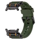 For Samsung Galaxy Watch Ultra 47mm Metal Watch Connector Silicone Watch Band(Black Green) - 2