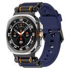 For Samsung Galaxy Watch Ultra 47mm Metal Watch Connector Silicone Watch Band(Black Blue) - 1