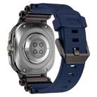 For Samsung Galaxy Watch Ultra 47mm Metal Watch Connector Silicone Watch Band(Black Blue) - 3