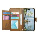 For Samsung Galaxy A15 Flowers Leaves Zipper Wallet Leather Phone Case with Strap(Brown) - 3