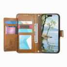 For Samsung Galaxy A16 Flowers Leaves Zipper Wallet Leather Phone Case with Strap(Brown) - 3