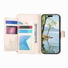 For Samsung Galaxy A16 Flowers Leaves Zipper Wallet Leather Phone Case with Strap(Khaki) - 3