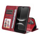 For Huawei nova 14 Ultra ENKAY Card Wallet Calf Texture Leather Phone Case with Full Glue Coverage Soft Hydrogel Film(Red) - 1