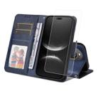For Huawei nova 14 Ultra ENKAY Card Wallet Calf Texture Leather Phone Case with Full Glue Coverage Soft Hydrogel Film(Blue) - 1