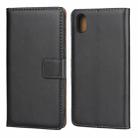 Leather Horizontal Flip Holster for Huawei Y5 2019 with Magnetic Clasp and Bracket and Card Slot and Wallet(Black) - 1