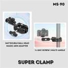 JMARY MS-90 For Action Cameras Super Clamp Mount Magic Arm Double Ball Head Adapter - 3