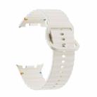 For Samsung Galaxy Watch 8 40mm / 44mm Wavy Grain Stitched Color Buckle Silicone Watch Band(Beige) - 3
