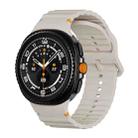 For Samsung Galaxy Watch 8 40mm / 44mm Wavy Grain Stitched Color Buckle Silicone Watch Band(Starlight) - 1