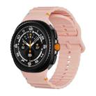 For Samsung Galaxy Watch 8 40mm / 44mm Wavy Grain Stitched Color Buckle Silicone Watch Band(Pink) - 1