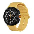 For Samsung Galaxy Watch 8 40mm / 44mm Wavy Grain Stitched Color Buckle Silicone Watch Band(Yellow) - 1