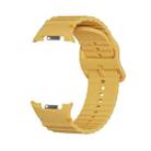For Samsung Galaxy Watch 8 40mm / 44mm Wavy Grain Stitched Color Buckle Silicone Watch Band(Yellow) - 2