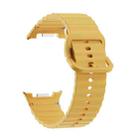 For Samsung Galaxy Watch 8 40mm / 44mm Wavy Grain Stitched Color Buckle Silicone Watch Band(Yellow) - 3