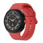 For Samsung Galaxy Watch 8 40mm / 44mm Wavy Grain Stitched Color Buckle Silicone Watch Band(Red) - 1