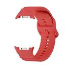 For Samsung Galaxy Watch 8 40mm / 44mm Wavy Grain Stitched Color Buckle Silicone Watch Band(Red) - 2