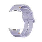 For Samsung Galaxy Watch 8 40mm / 44mm Wavy Grain Stitched Color Buckle Silicone Watch Band(Purple) - 2