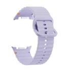 For Samsung Galaxy Watch 8 40mm / 44mm Wavy Grain Stitched Color Buckle Silicone Watch Band(Purple) - 3